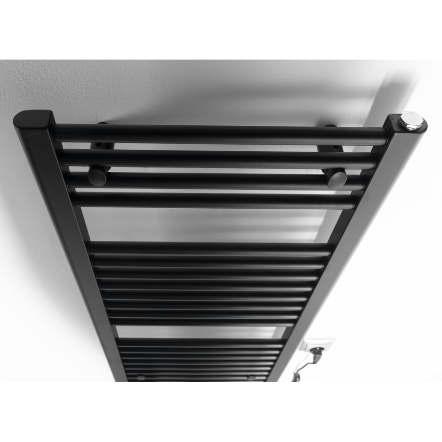 Aqualine - Radiador elétrico para casa de banho DIRECT-E 300W/230V 96 cm mate preto direito