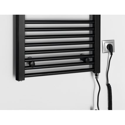 Aqualine - Radiador elétrico para casa de banho DIRECT-E 300W/230V 96 cm mate preto direito