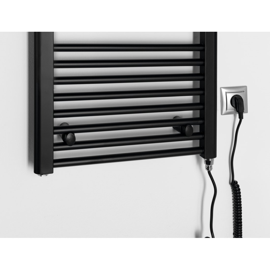 Aqualine - Radiador elétrico para casa de banho DIRECT-E 300W/230V 96 cm mate preto direito