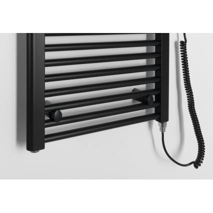 Aqualine - Radiador elétrico para casa de banho DIRECT-E 400W/230V 132 cm mate preto direito