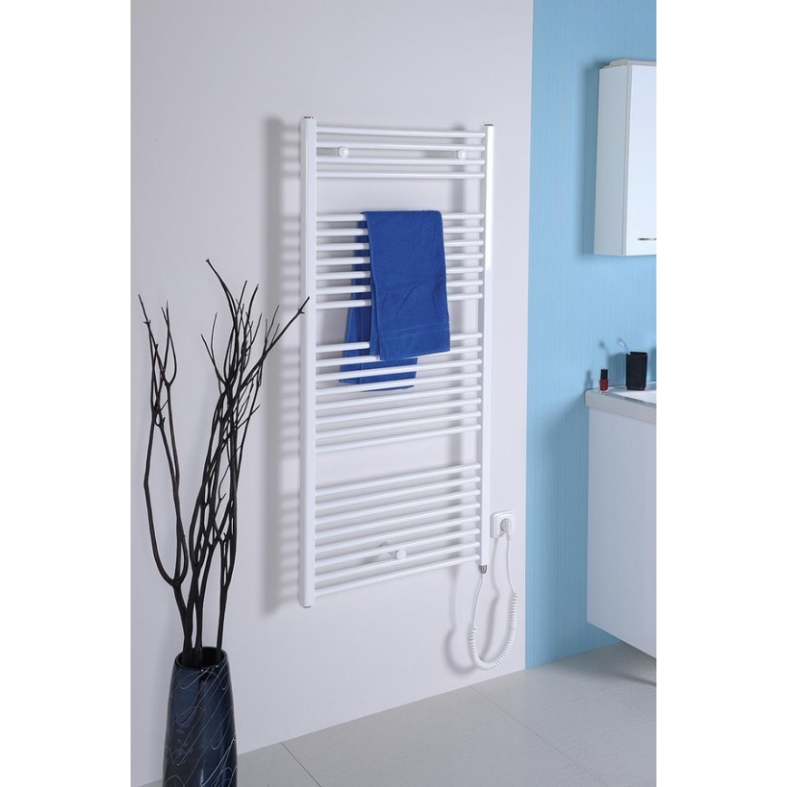 Aqualine - Radiador elétrico para casa de banho DIRECT-E 600W/230V 132 cm branco direito