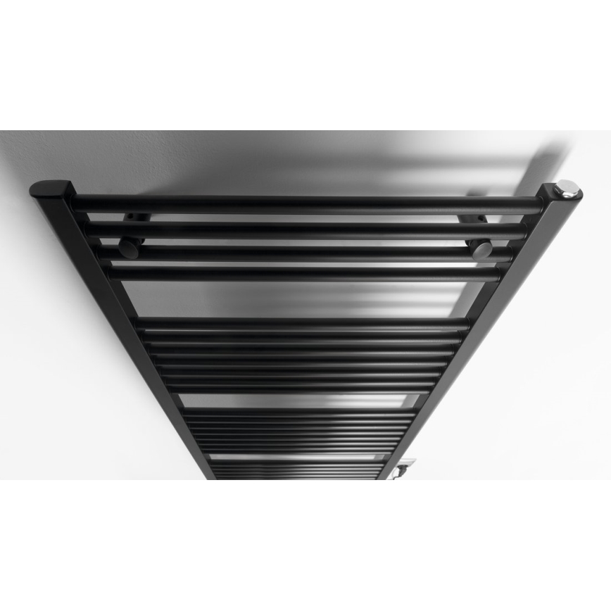 Aqualine - Radiador elétrico para casa de banho DIRECT-E 600W/230V 132 cm mate preto direito