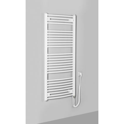Aqualine - Radiador elétrico para casa de banho ORBIT-E 600W/230V 132 cm branco redondo