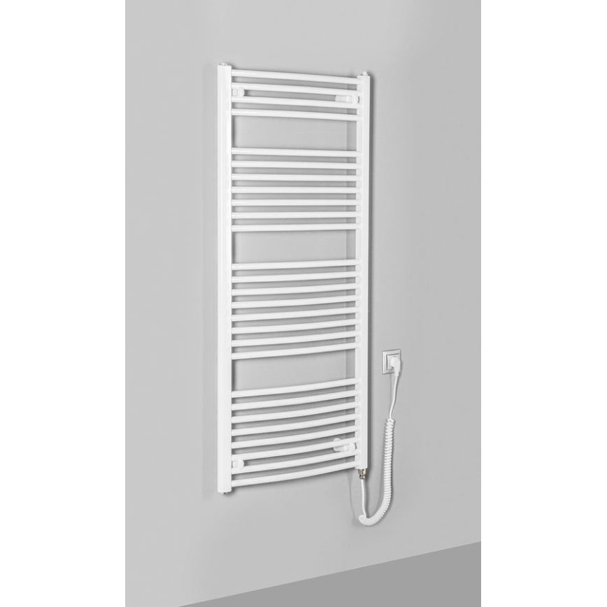 Aqualine - Radiador elétrico para casa de banho ORBIT-E 600W/230V 132 cm branco redondo