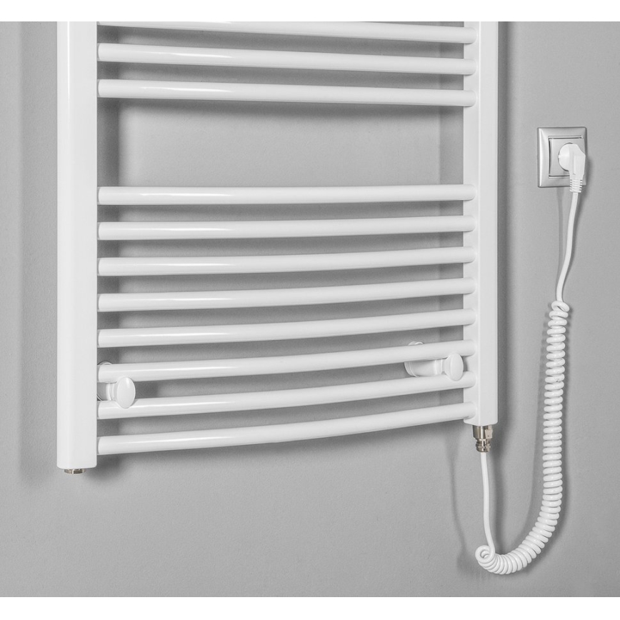 Aqualine - Radiador elétrico para casa de banho ORBIT-E 600W/230V 132 cm branco redondo