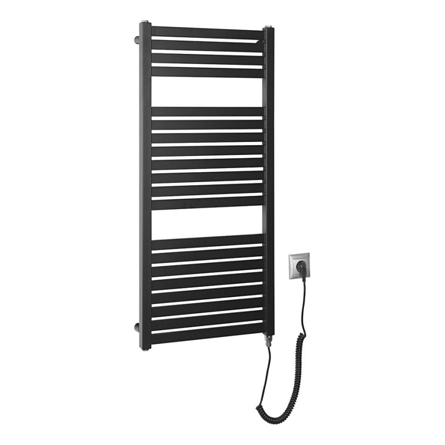 Aqualine - Radiador elétrico para casa de banho TONDI-E 300W/230V 97 cm mate preto direito