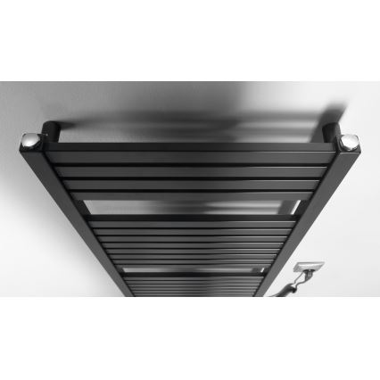 Aqualine - Radiador elétrico para casa de banho TONDI-E 300W/230V 97 cm mate preto direito