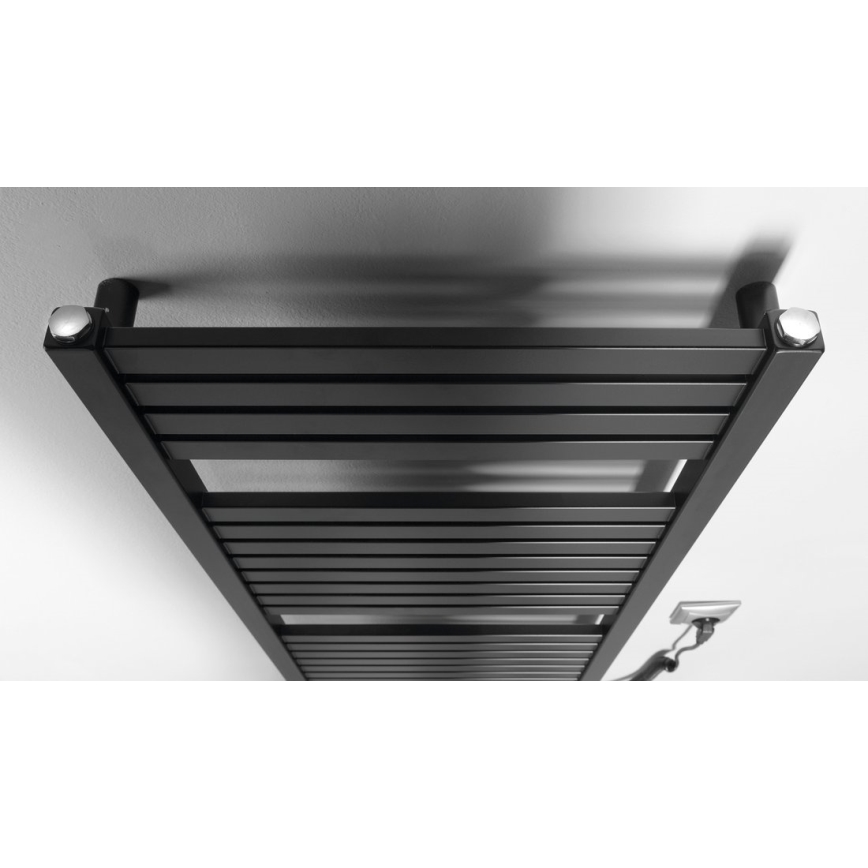 Aqualine - Radiador elétrico para casa de banho TONDI-E 300W/230V 97 cm mate preto direito