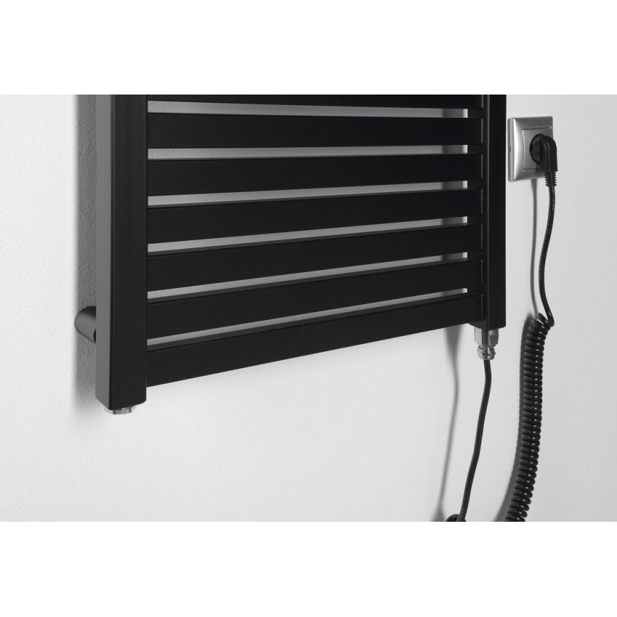 Aqualine - Radiador elétrico para casa de banho TONDI-E 300W/230V 97 cm mate preto direito