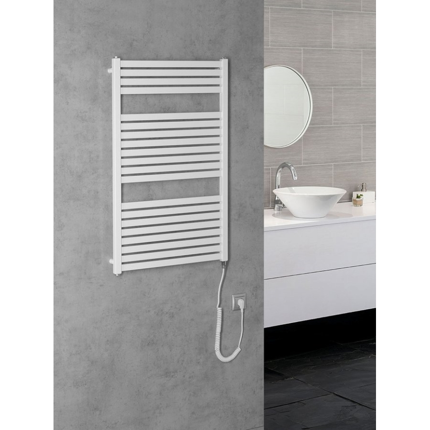 Aqualine - Radiador elétrico para casa de banho TONDI-E 400W/230V 97 cm branco direito