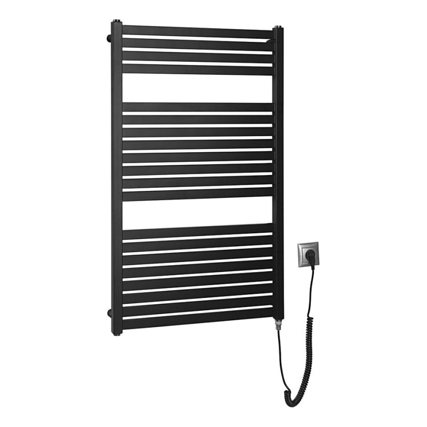 Aqualine - Radiador elétrico para casa de banho TONDI-E 400W/230V 97 cm mate preto direito