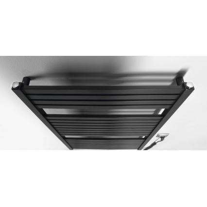 Aqualine - Radiador elétrico para casa de banho TONDI-E 400W/230V 97 cm mate preto direito