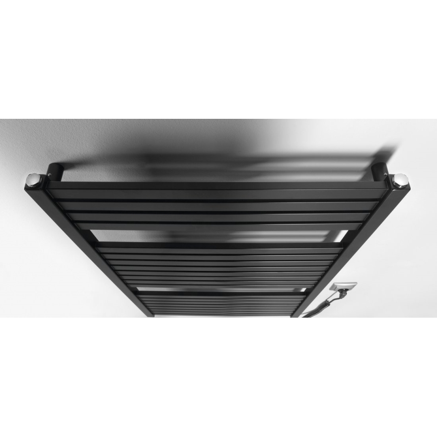 Aqualine - Radiador elétrico para casa de banho TONDI-E 400W/230V 97 cm mate preto direito