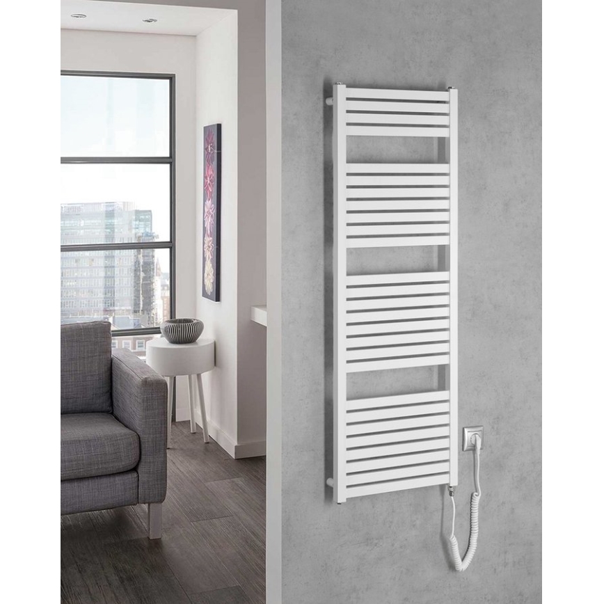 Aqualine - Radiador elétrico para casa de banho TONDI-E 500W/230V 133 cm branco direito