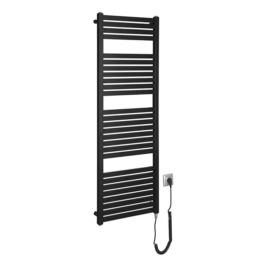 Aqualine - Radiador elétrico para casa de banho TONDI-E 500W/230V 133 cm mate preto direito
