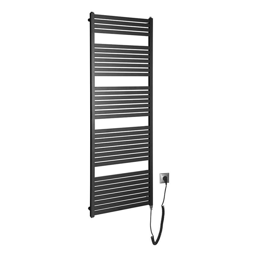 Aqualine - Radiador elétrico para casa de banho TONDI-E 800W/230V 169 cm mate preto direito