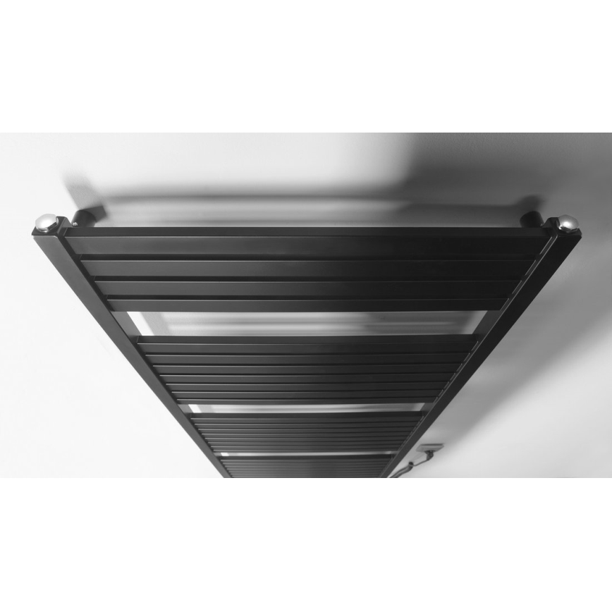 Aqualine - Radiador elétrico para casa de banho TONDI-E 800W/230V 169 cm mate preto direito