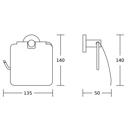 Aqualine - Suporte de papel higiénico com capa SAMBA preto