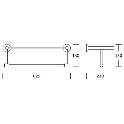 Aqualine - Suporte de parede para toalha SAMBA 21x62,5 cm cromado brilhante