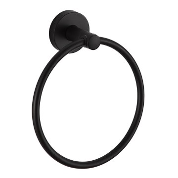 Aqualine - Suporte de parede para toalha SAMBA diâmetro 15,5 cm preto