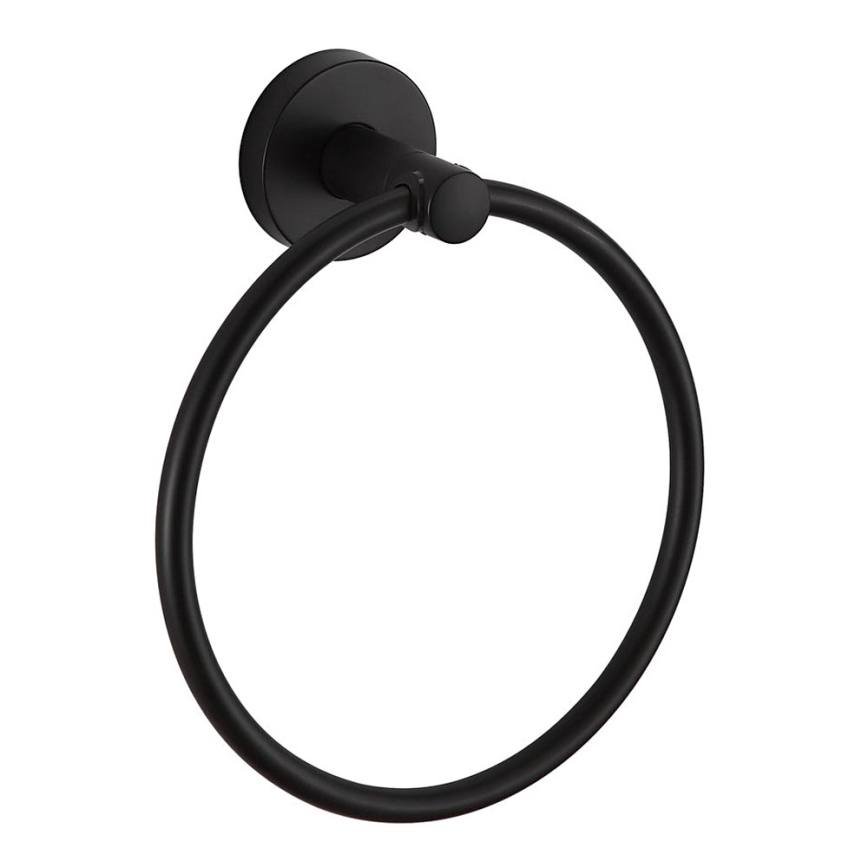 Aqualine - Suporte de parede para toalha SAMBA diâmetro 15,5 cm preto