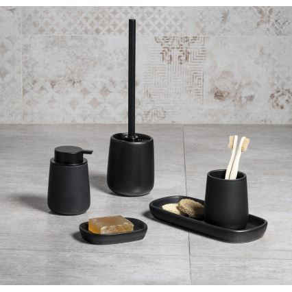 Aqualine - Suporte para escova de dentes NERO cerâmica/preto