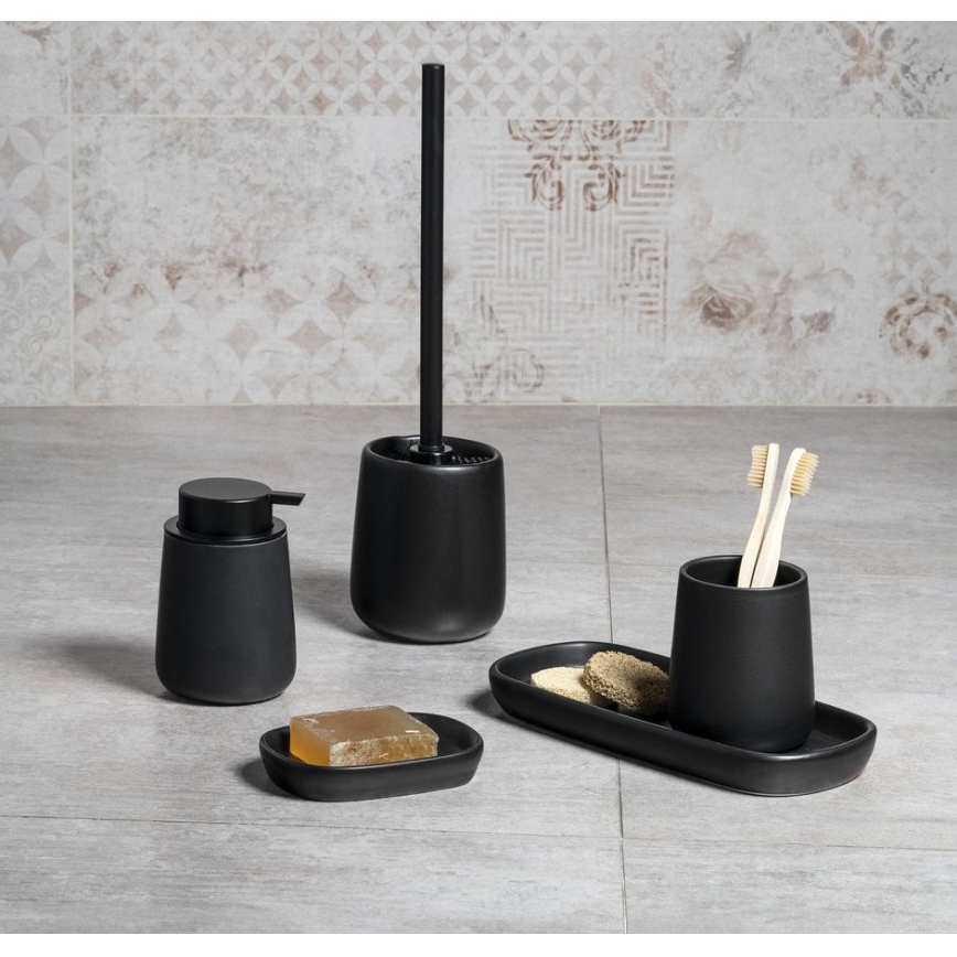 Aqualine - Suporte para escova de dentes NERO cerâmica/preto