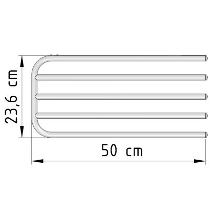 Aqualine - Toalheiro com elemento de aquecimento 50 cm branco