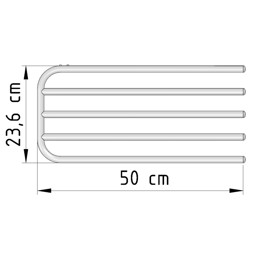 Aqualine - Toalheiro com elemento de aquecimento 50 cm branco