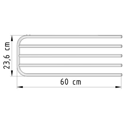 Aqualine - Toalheiro com elemento de aquecimento 60 cm branco