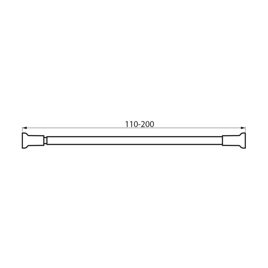 Aqualine - Vara telescópica 110-200 cm cromado brilhante