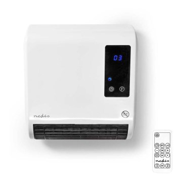 Aquecedor com visor LED e termóstato 2000W/230V IP22 + controlo remoto