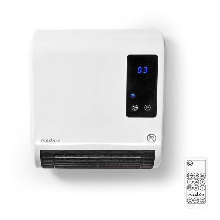 Aquecedor com visor LED e termóstato 2000W/230V IP22 + controlo remoto