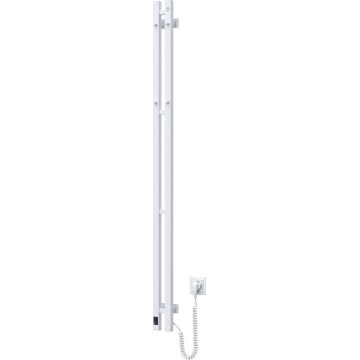Aquecedor elétrico para toalhas com termostato SILOUETTE 200 W/230 V, 150,6 cm, IP44, branco, montagem à direita