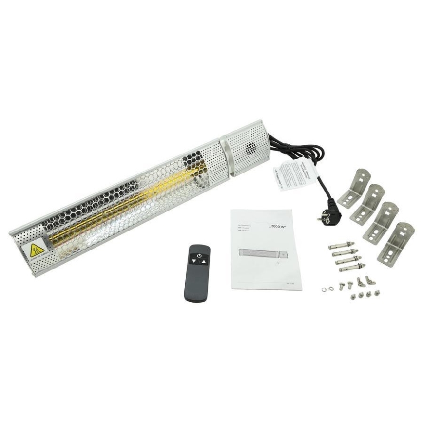 Aquecedor por infravermelhos 1000/2000W/230V IP55 + controlo remoto