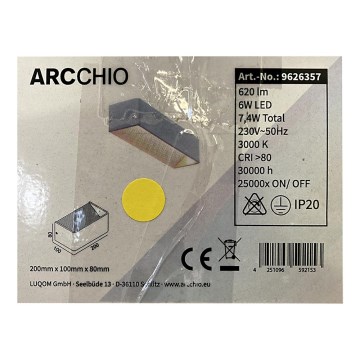 Arcchio - Iluminação de parede LED KARAM LED/6W/230V