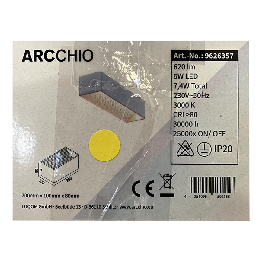 Arcchio - Iluminação de parede LED KARAM LED/6W/230V