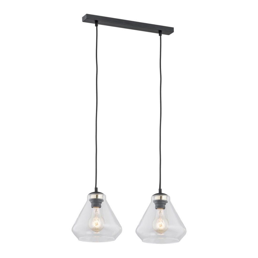 Argon 0854 - Candelabro suspenso DECORATO 2xE27/15W/230V preto