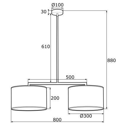 Argon 0898 - Candelabro suspenso KARIN 2xE27/15W/230V latão/preto
