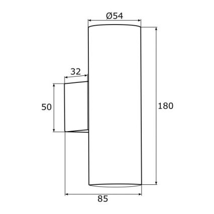 Argon 0909 - Iluminação de parede MITOS 2xGU10/5W/230V preta