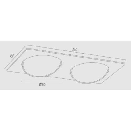 Argon 1046 - Iluminação embutida OLIMP 2xGU10-AR111/12W/230V branca