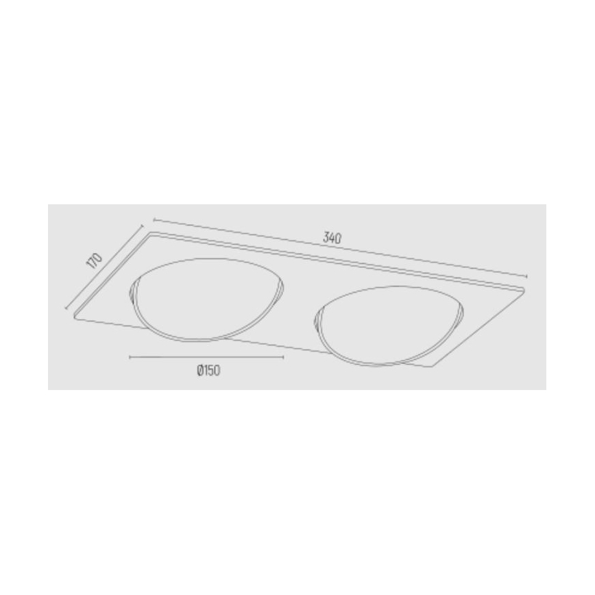 Argon 1046 - Iluminação embutida OLIMP 2xGU10-AR111/12W/230V branca