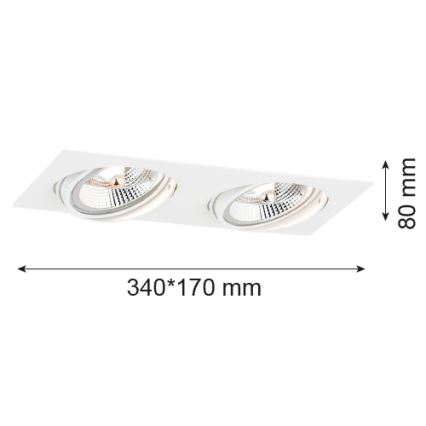 Argon 1046 - Iluminação embutida OLIMP 2xGU10-AR111/12W/230V branca