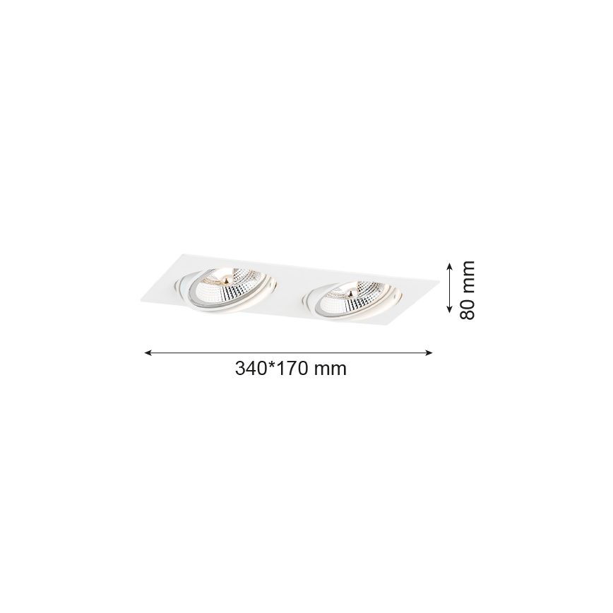Argon 1046 - Iluminação embutida OLIMP 2xGU10-AR111/12W/230V branca