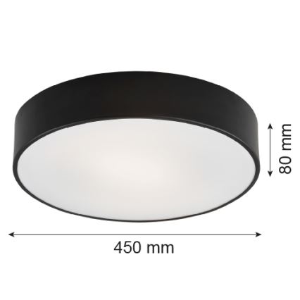 Argon 1186 - Iluminação de teto DARLING 3xE27/15W/230V d. 45 cm preto