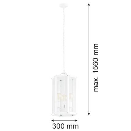 Argon 1251 - Candelabro suspenso BODRUM 3xE27/15W/230V branco