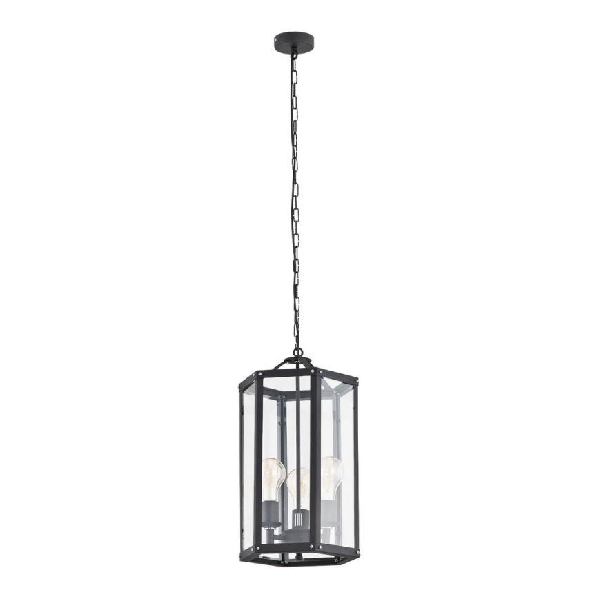 Argon 1253 - Candelabro suspenso BODRUM 3xE27/15W/230V preto