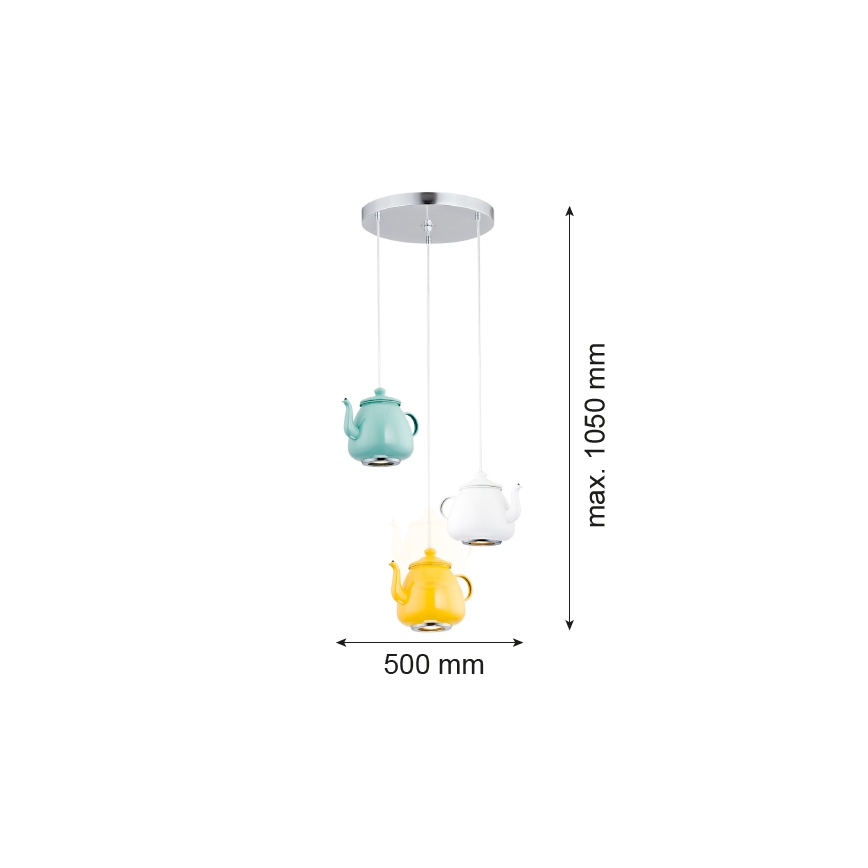 Argon 1326 - Luz pendente JAMAJKA 3xGU10/50W/230V