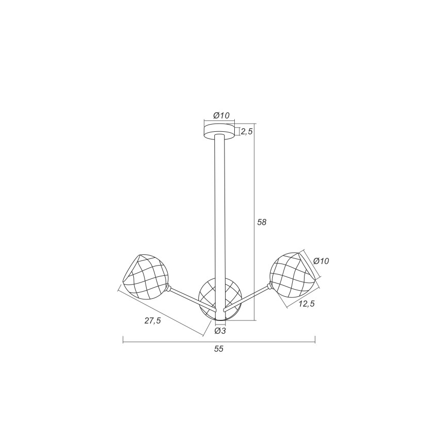 Argon 1358 - Candelabro pendente LED BELLUNO 3xLED/5W/230V