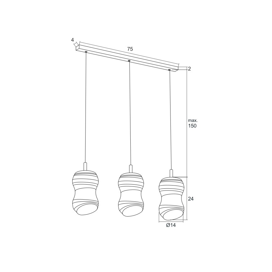 Argon 1366 - Candelabro num fio LED COMO 3xLED/5W/230V